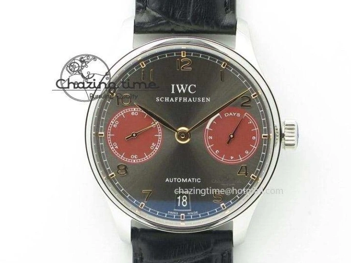 MIROTIME 0227 Sporty Portuguese Tourbillon IW504602 SS ZF Best Edition Blue Dial on Black Leather Strap 7175